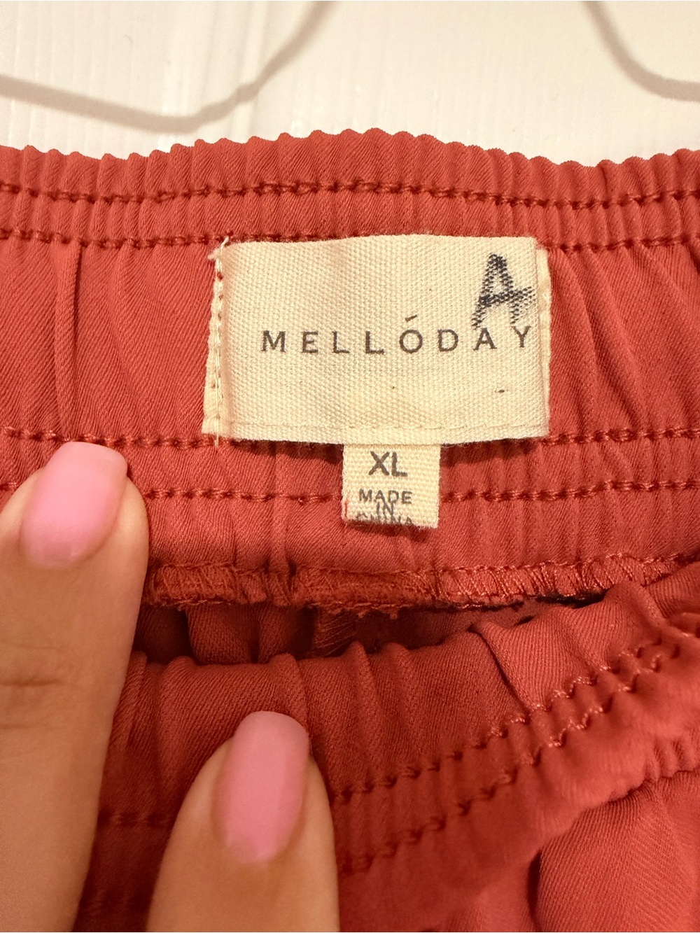 MELLODAY Rust Drawstring Track Pants - Picture 2 of 3